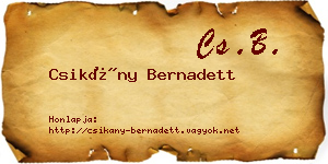 Csikány Bernadett névjegykártya