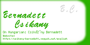 bernadett csikany business card